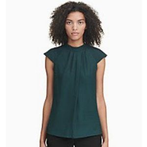 Calvin Klein Women's Cap Sleeve Pleat Front Top